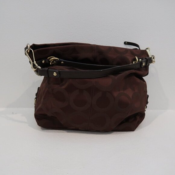 Coach H0969 - 14146 Chocolate Brown Canvas Hobo Bag - Picture 3 of 5